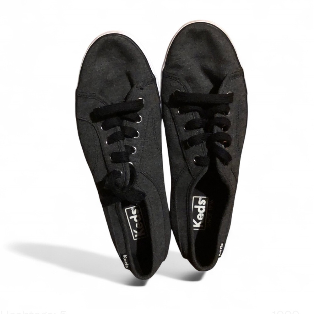 Keds Black Canvas Low-Top Lace-Up Sneakers